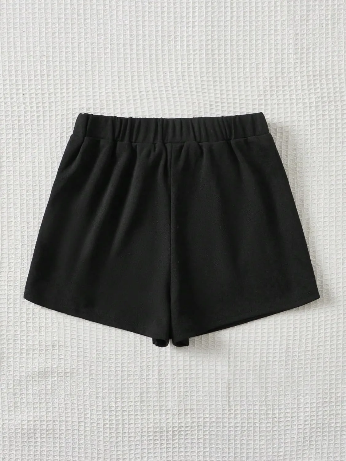 SweatyRocks Girl's Casual High Elastic Waist Shorts Split Hem Skorts Plain Skirt Shorts
