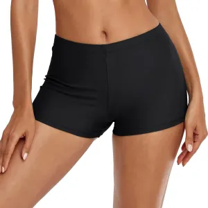 Swim Shorts for Women Stretchy Board Shorts Solid Tankini Bottoms Sport Swimsuit Bottoms