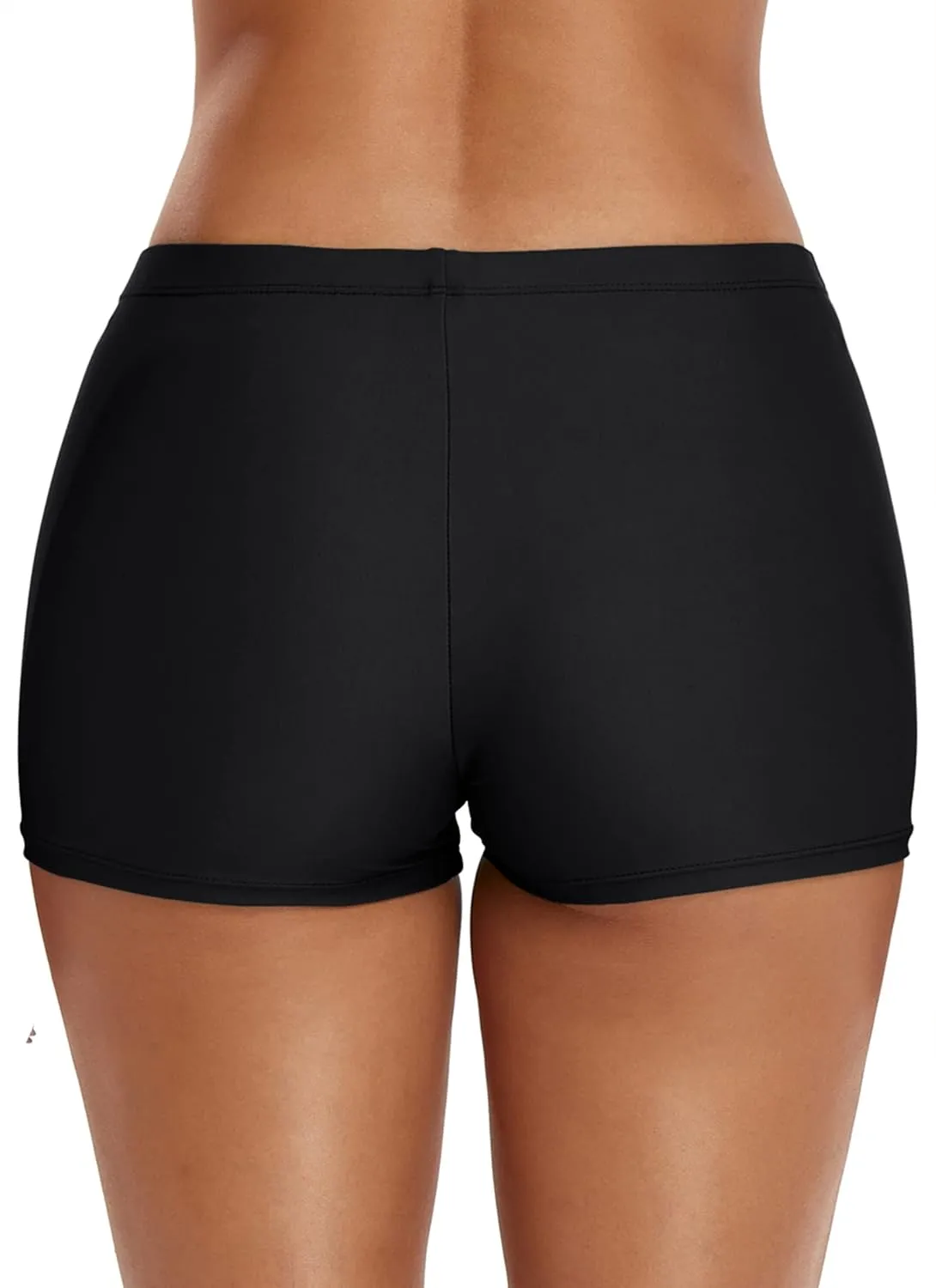 Swim Shorts for Women Stretchy Board Shorts Solid Tankini Bottoms Sport Swimsuit Bottoms