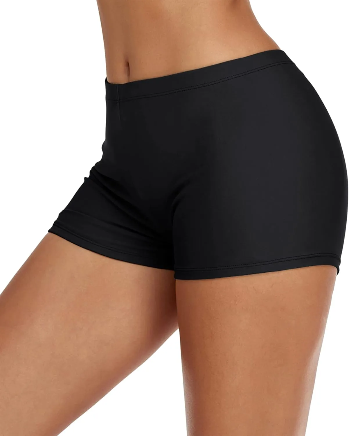 Swim Shorts for Women Stretchy Board Shorts Solid Tankini Bottoms Sport Swimsuit Bottoms