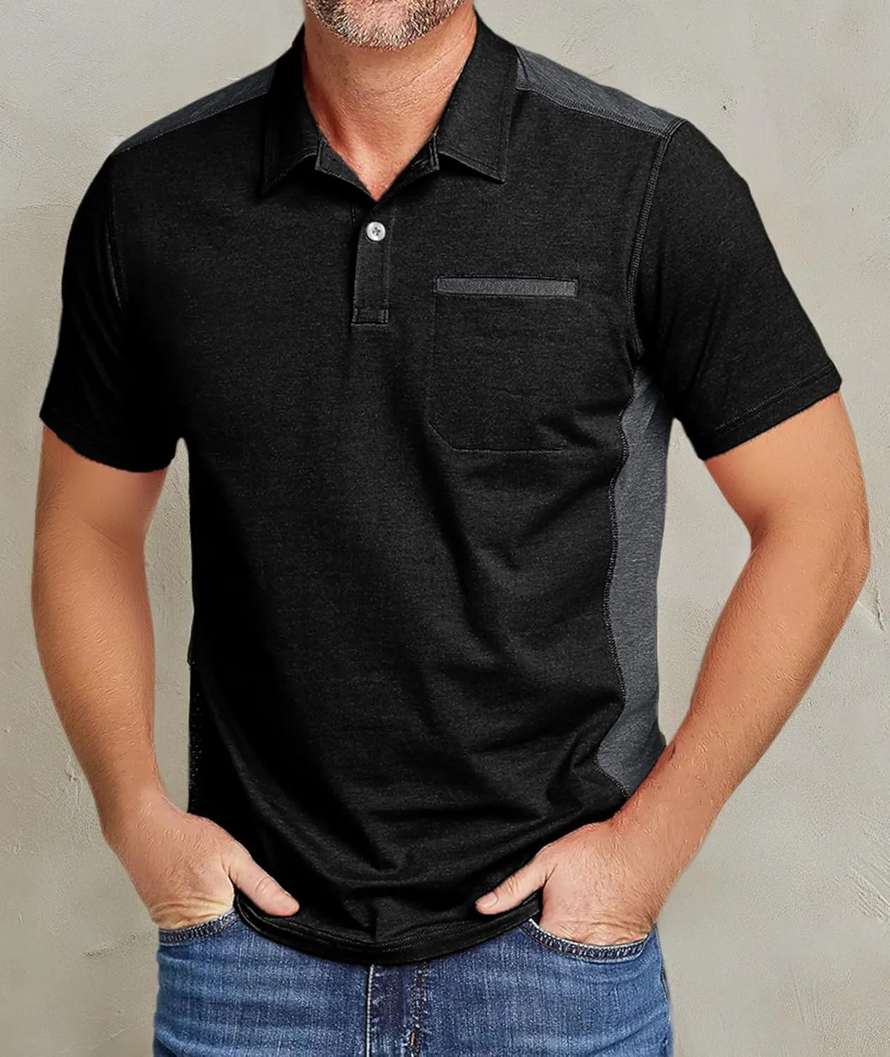 SWISSWELL Polo Shirts for Men with Pocket Short Sleeve Lightweight Performance Golf Shirt Mesh Summer Casual Shirt