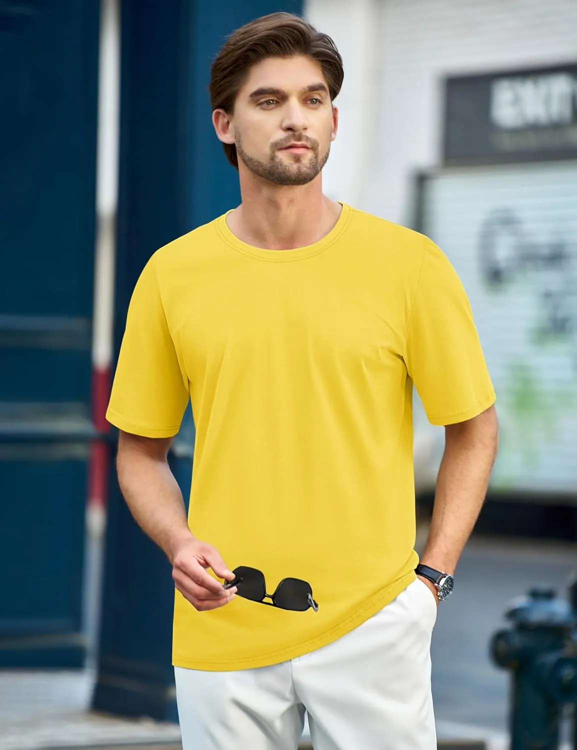 TACVASEN Mens Cotton T Shirt Casual Summer Tshirt Crew-Neck Short Sleeve Soft Tee Classic Basic T-Shirt