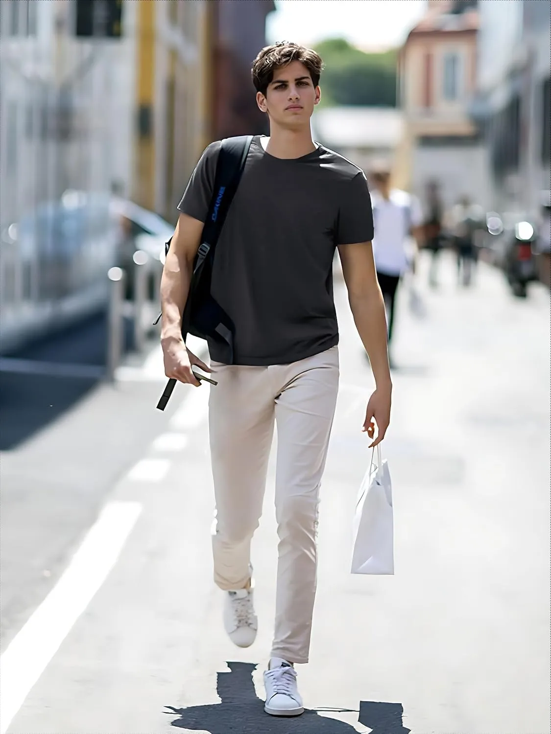 TACVASEN Mens Cotton T Shirt Casual Summer Tshirt Crew-Neck Short Sleeve Soft Tee Classic Basic T-Shirt
