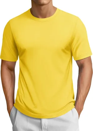 TACVASEN Mens Cotton T Shirt Casual Summer Tshirt Crew-Neck Short Sleeve Soft Tee Classic Basic T-Shirt