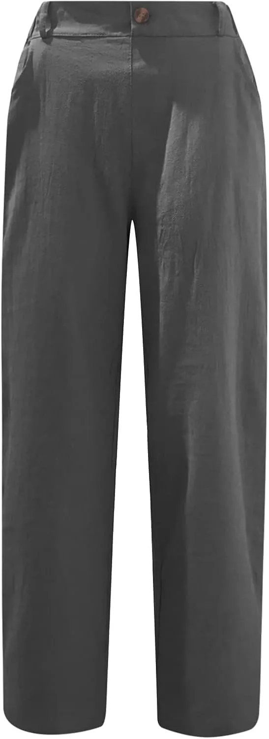 TARIENDY Womens Capri Pants Casual Summer Drawstring Elastic Waist Pant Comfy Lounge Beach Cropped Trousers with Pockets