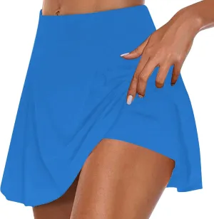 Tennis Skirt for Women Built in Shorts Pleated Athletic Golf Skort Lightweight Workout Running Shorts with Pocket