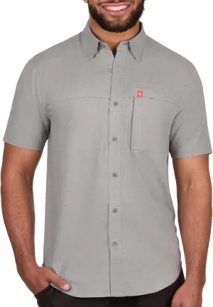 The American Outdoorsman Mens Gradient Stripe Short Sleeve Guide Shirt - Quick-Dry Sun Protection Fishing Shirt for Men