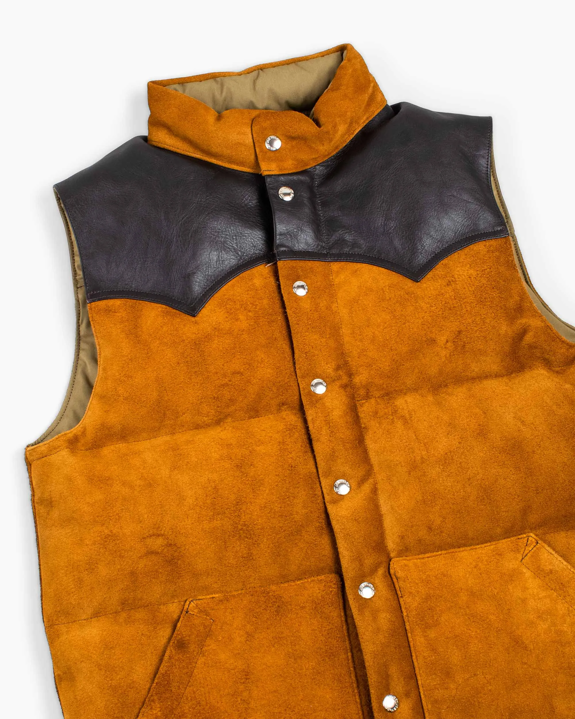 The Real McCoy's MJ22120 Roughout Down Vest Raw Sienna