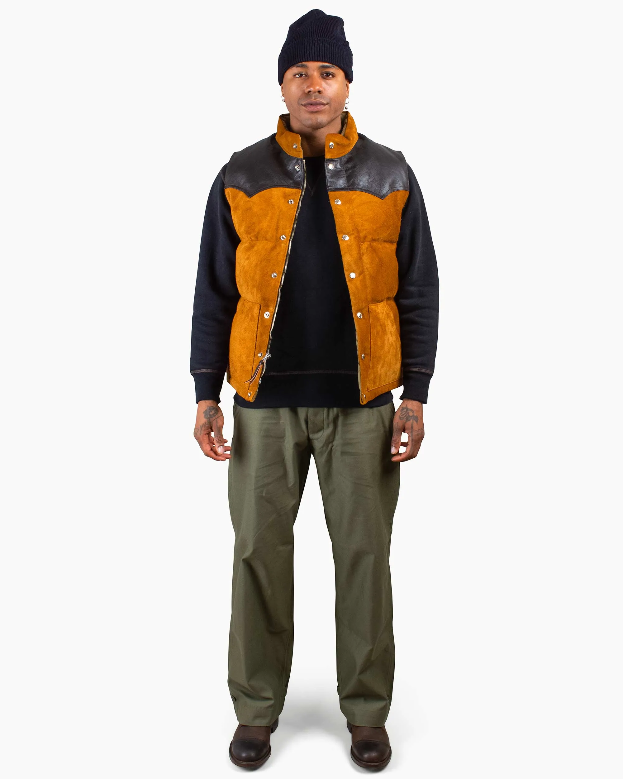 The Real McCoy's MJ22120 Roughout Down Vest Raw Sienna