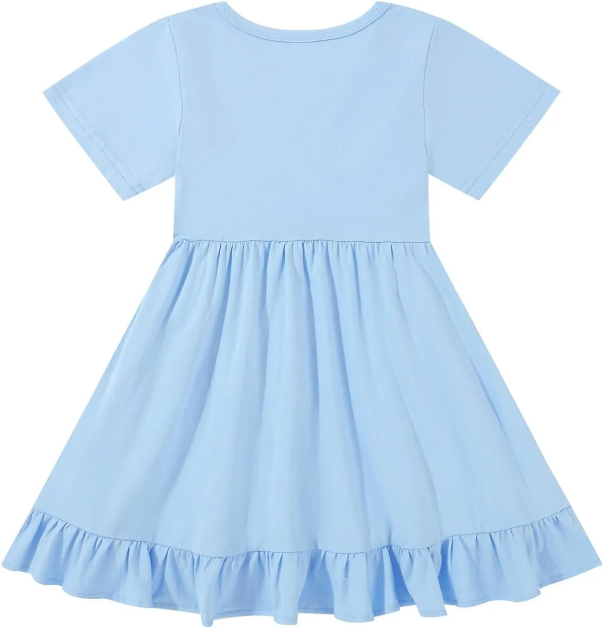 Toddler Girls Dress Cute Short Sleeve with Cotton Summer Dresses Casual Infant Beach Casual Sundress 3-8 Years
