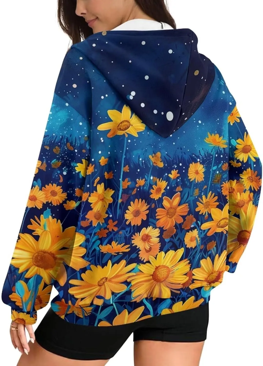 TODIYADDU Oversized Sweatshirt for Women Trendy Hoodies with Pockets Casual Long Sleeve Zip Up Pullover Y2k Clothes Gifts