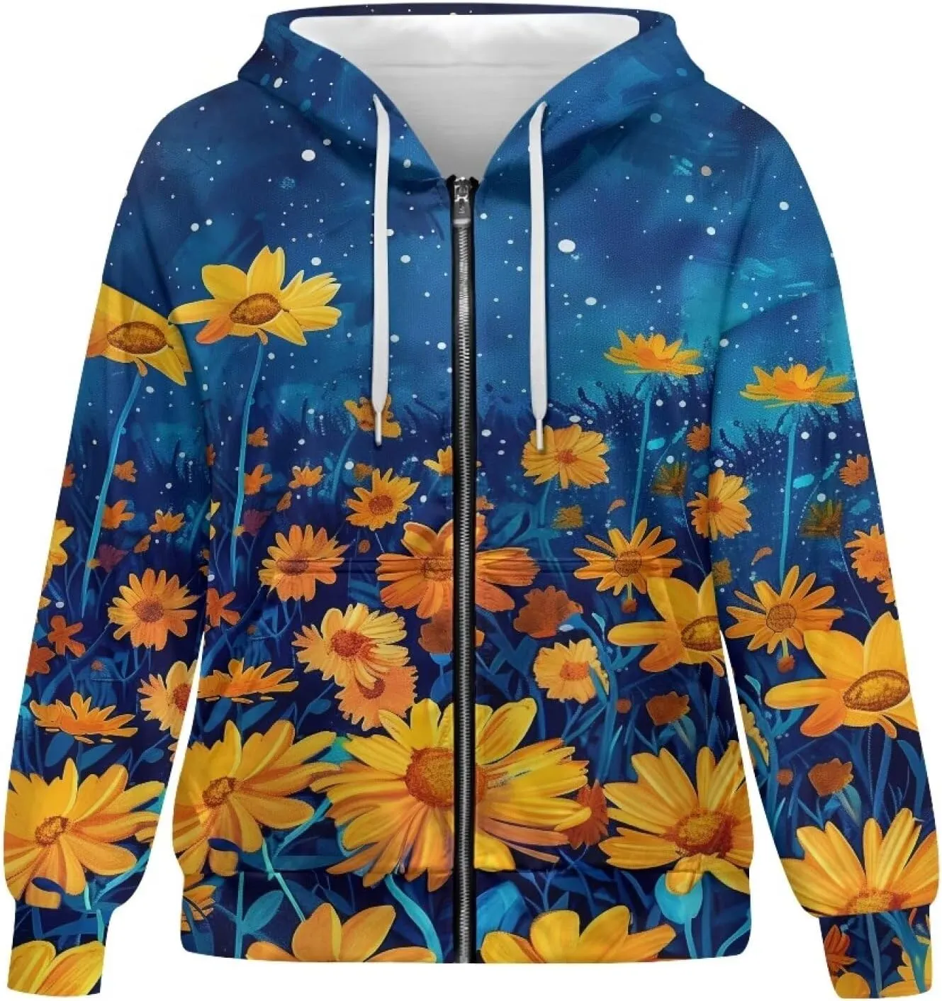 TODIYADDU Oversized Sweatshirt for Women Trendy Hoodies with Pockets Casual Long Sleeve Zip Up Pullover Y2k Clothes Gifts