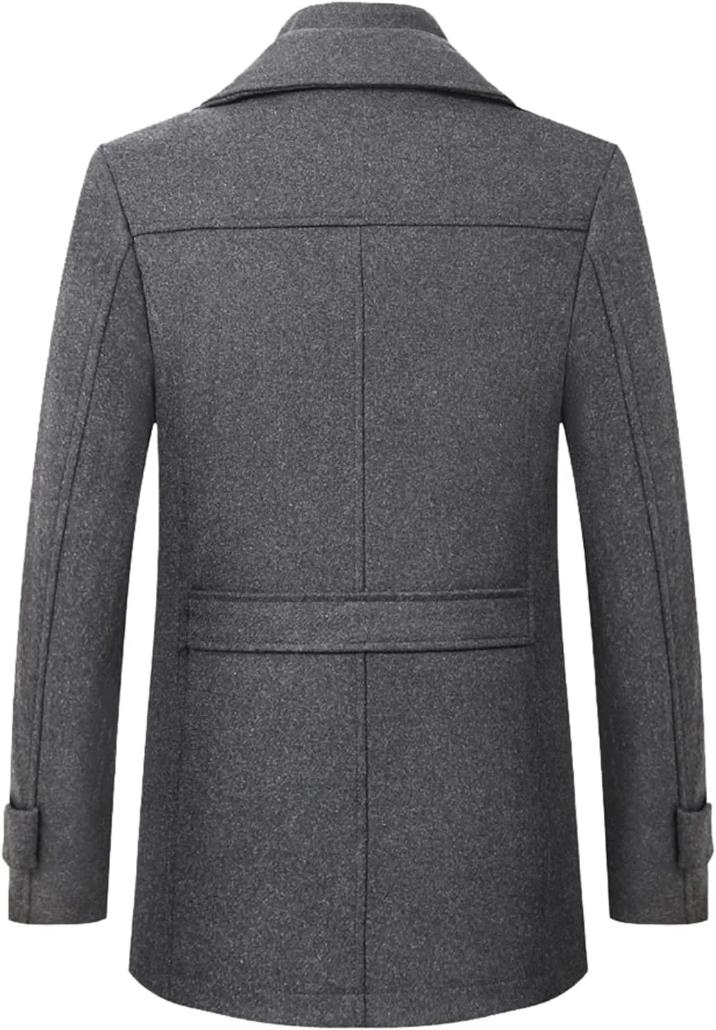 Trench Coat Mens Solid Color Mid-Length Overcoat Warm Turn-Down Collar Business Coats Single Breasted Slim Fit Jacket