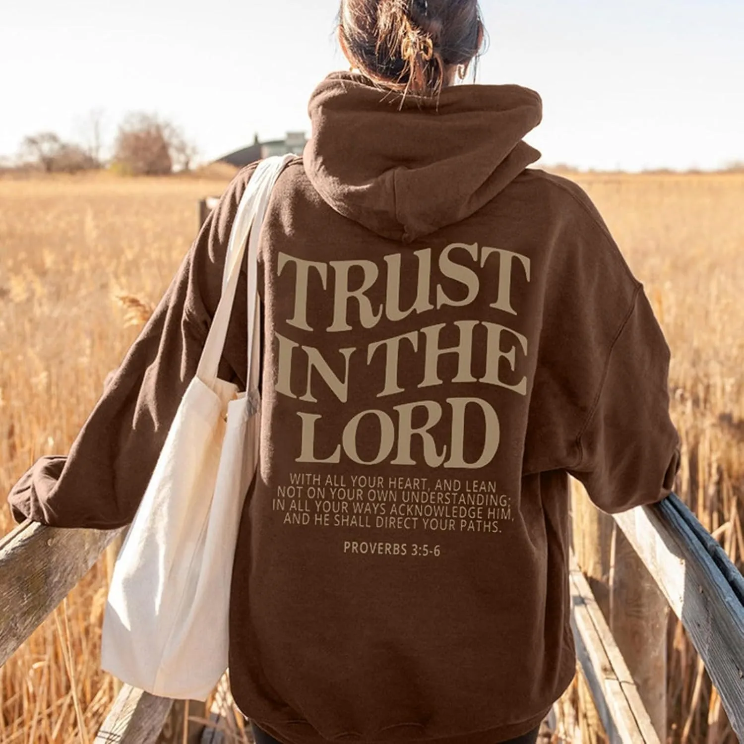 TRUST IN THE LORD Christian Bible Verse Hoodie Jesus Saves Faith Sweatshirt Trendy Loose Pullover Tops Harajuku Streetwear