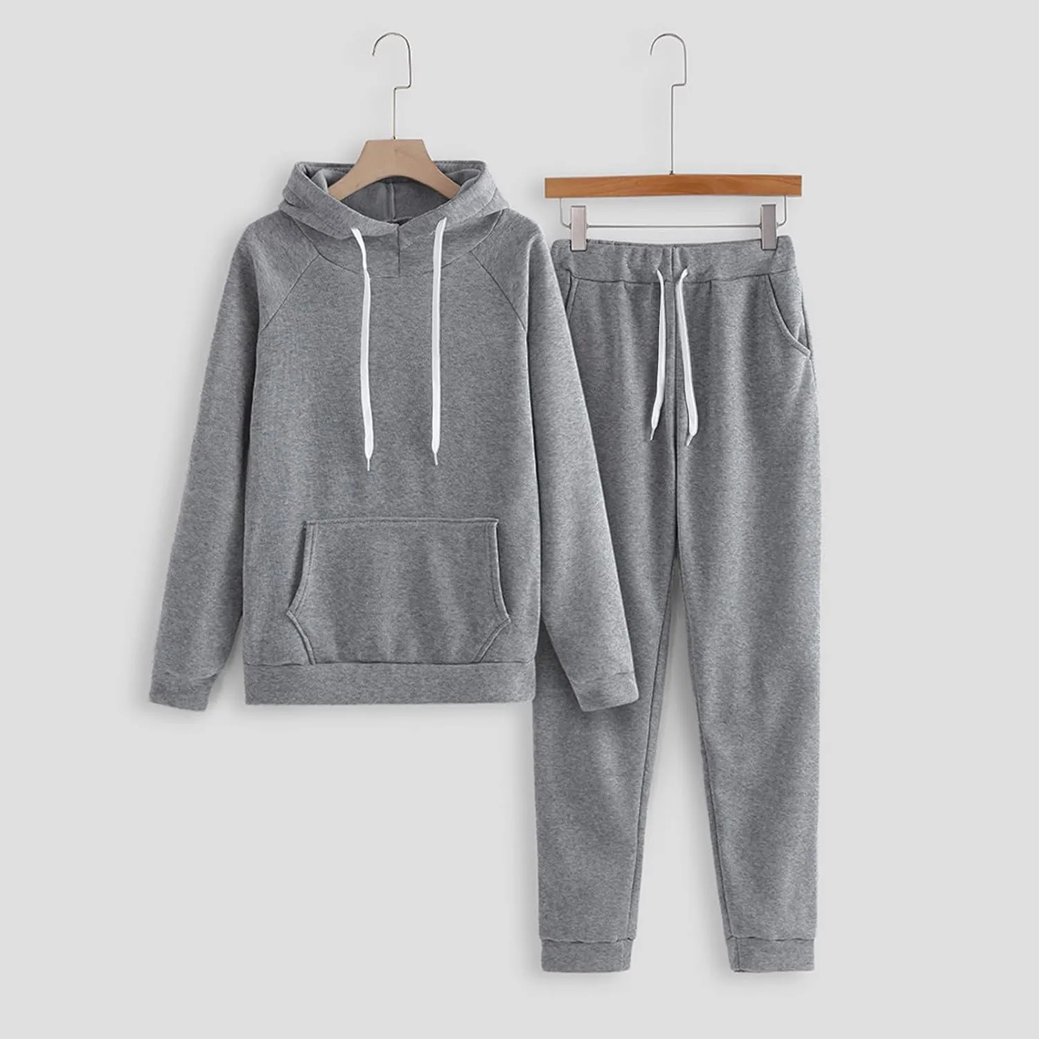 Two Piece Sets for Women Long Sleeve Crewneck Color Block Pants Sweatshirt and Wide Leg Sweatpant Outfits
