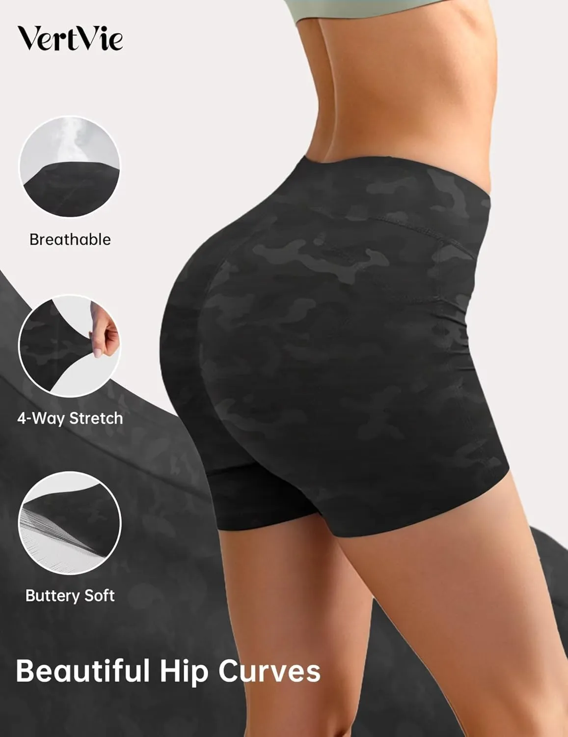 Vertvie Gym Shorts Women 3"/ 9" Crossover Biker Shorts High Waisted Spandex Workout Yoga Volleyball Booty Shorts with Pockets