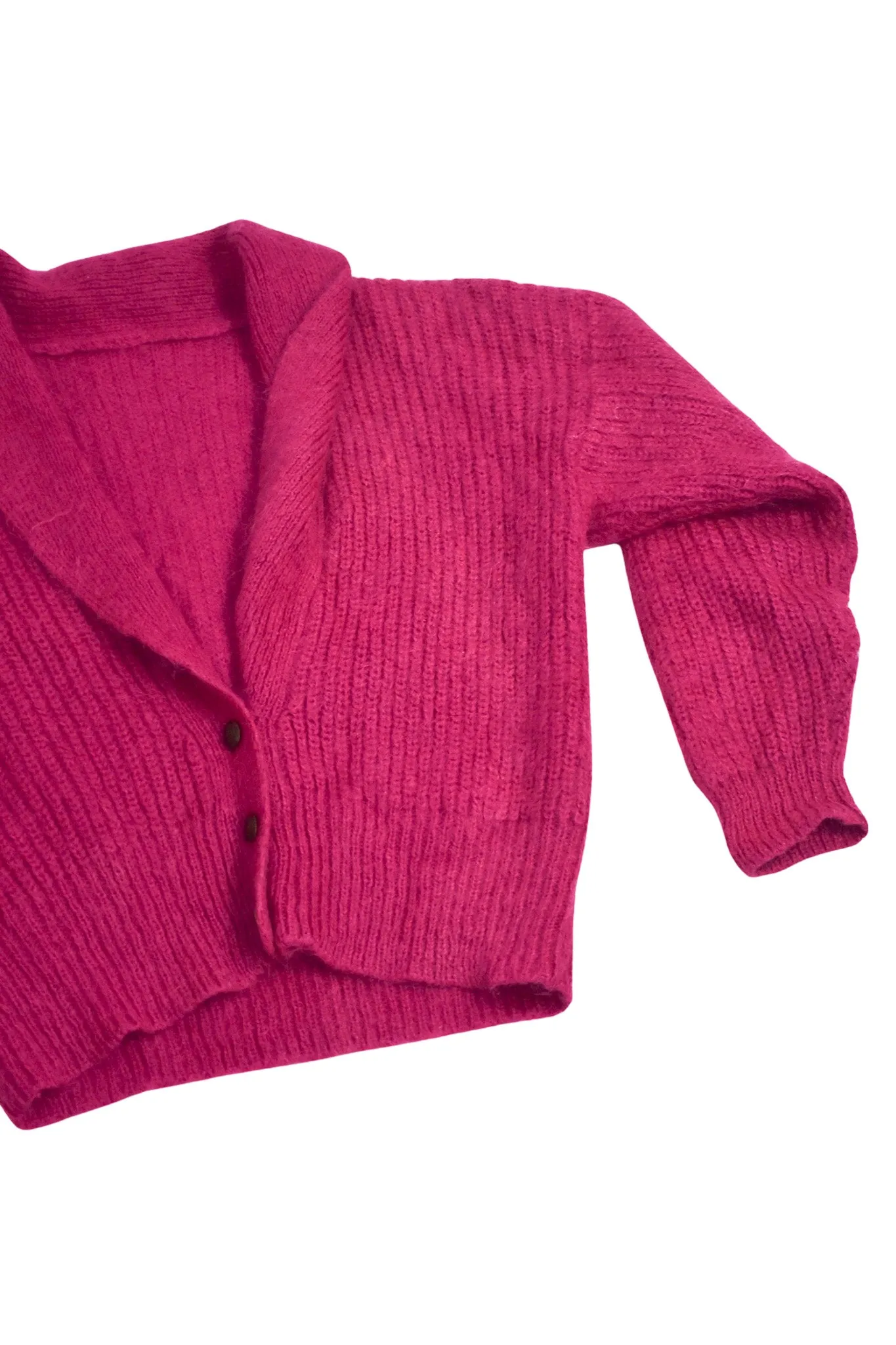 Vibrant fuchsia knit cardigan