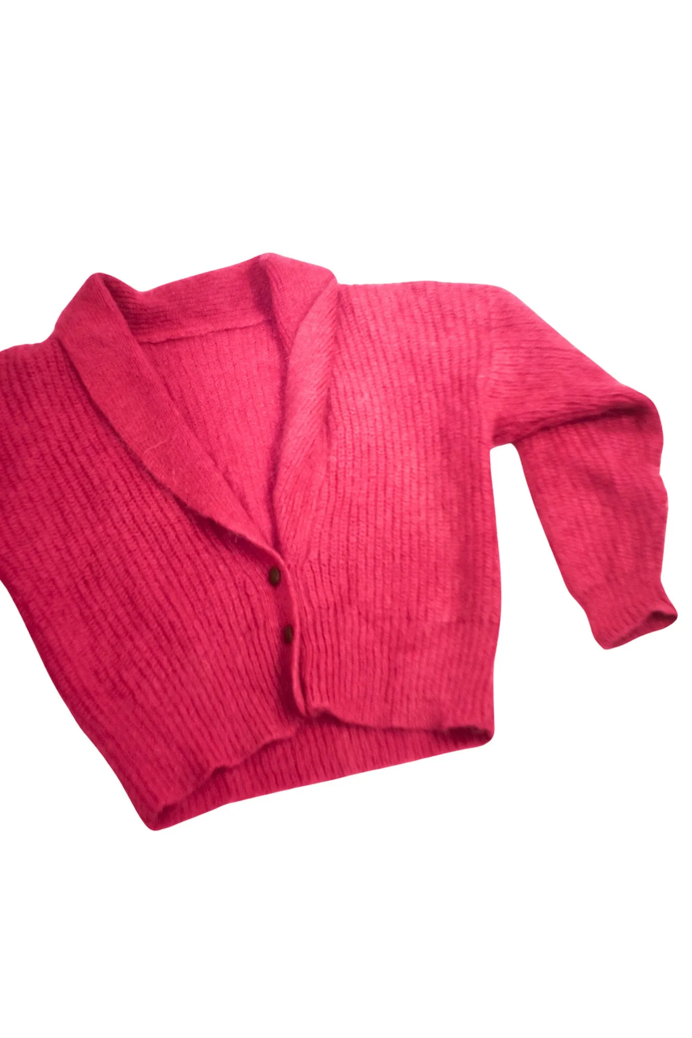 Vibrant fuchsia knit cardigan