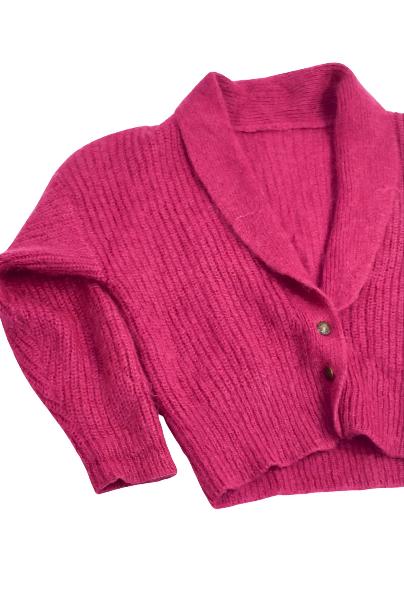 Vibrant fuchsia knit cardigan
