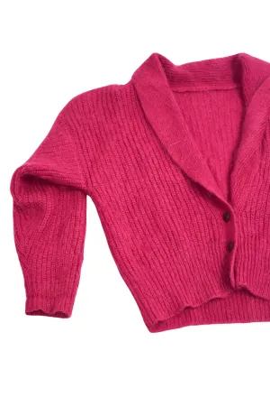 Vibrant fuchsia knit cardigan