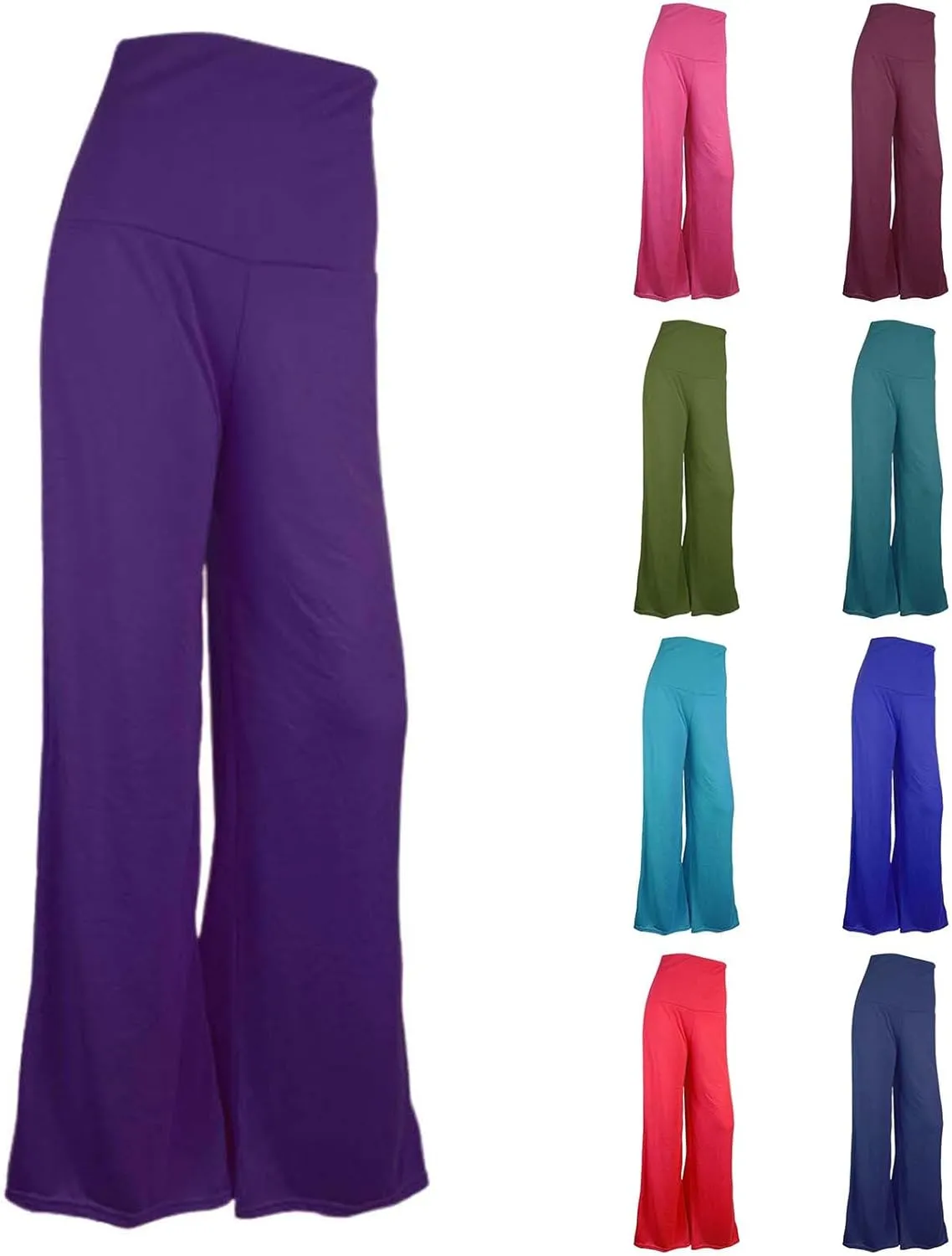 Wide Leg Pants for Women High Waist Yoga Pants Loose Stretch Comfy Sweatpants Trendy Solid Color Casual Trousers