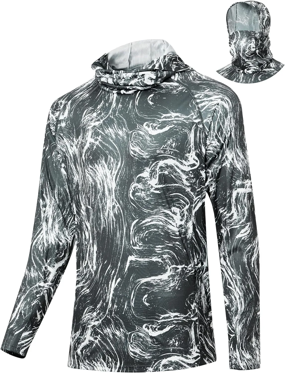 Willit Men's Sun Protection Hoodie UPF 50  Fishing Hiking Shirt Long Sleeve SPF UV Shirt Rash Guard Lightweight