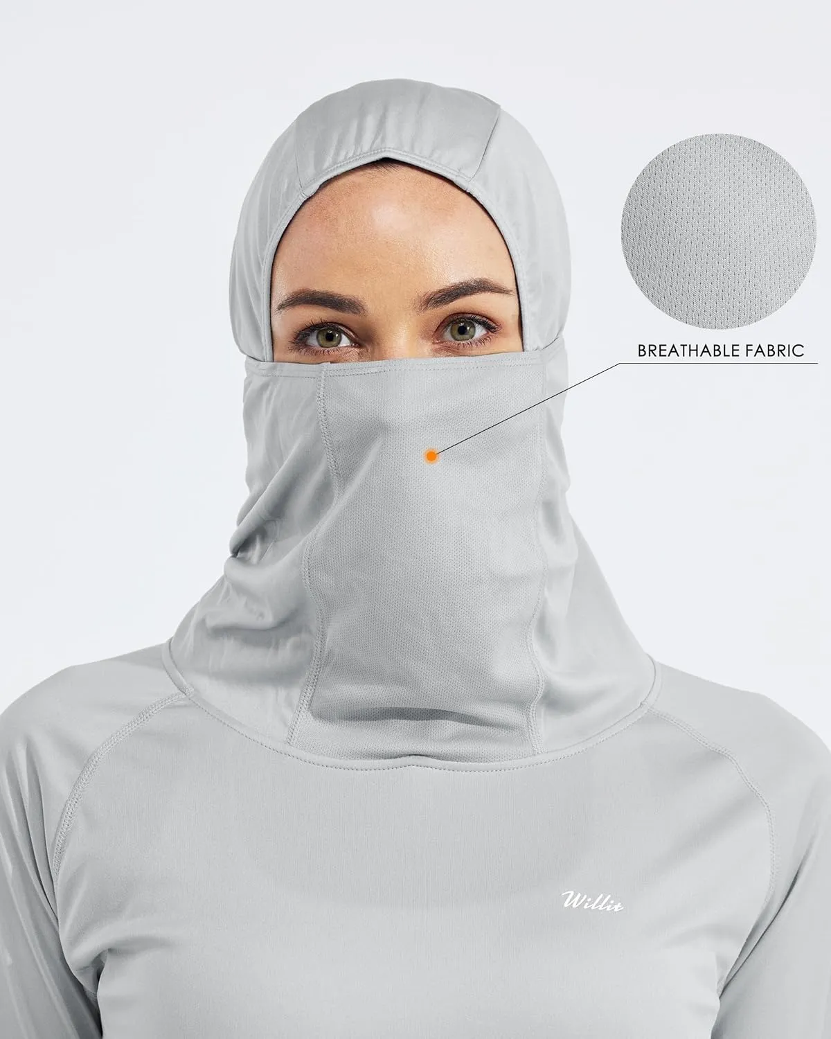 Willit Women's Sun Protection Hoodie UPF 50  Fishing Hiking Shirt Long Sleeve SPF Shirt with Face Mask Lightweight