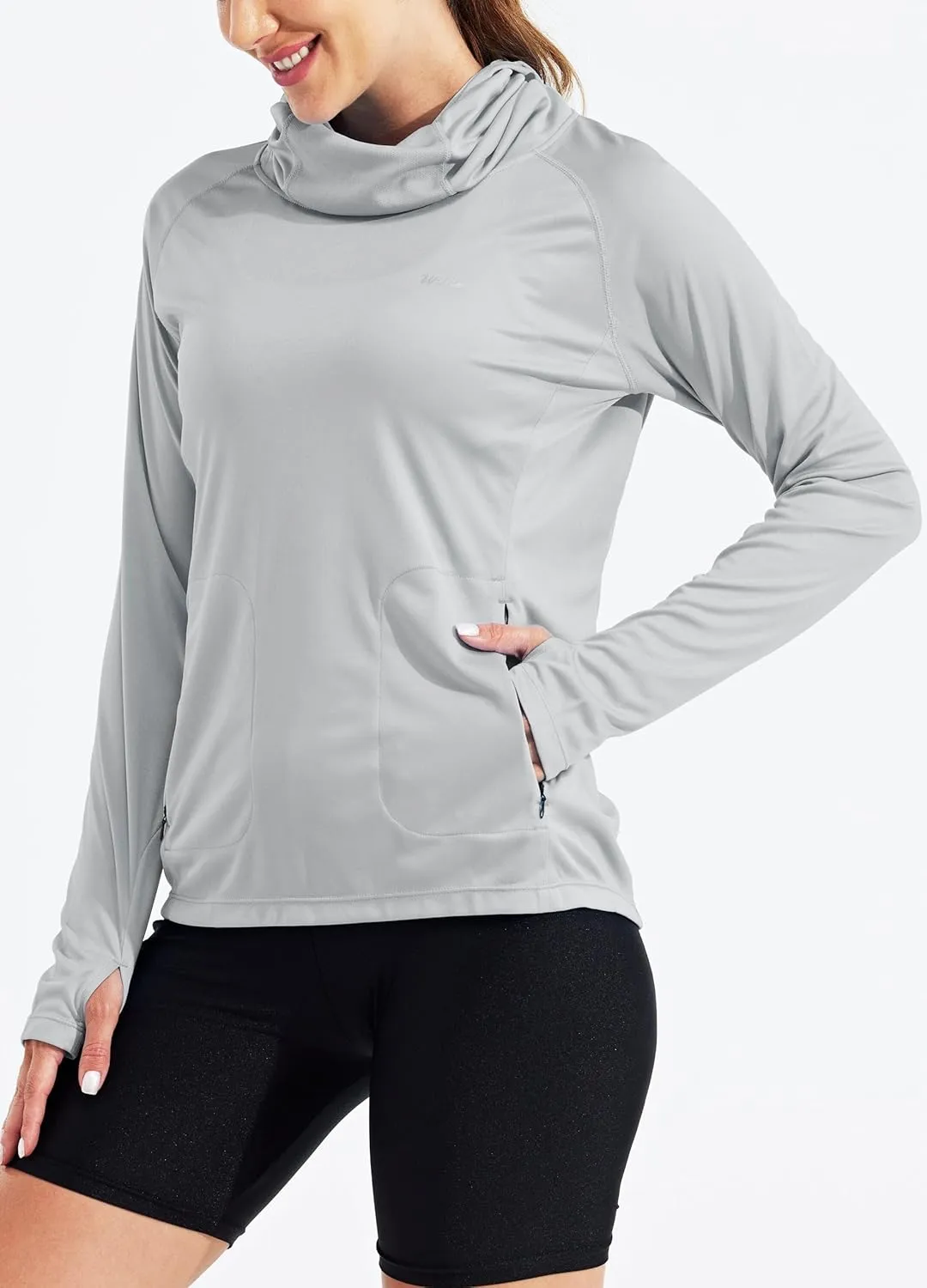 Willit Women's Sun Protection Hoodie UPF 50  Fishing Hiking Shirt Long Sleeve SPF Shirt with Face Mask Lightweight