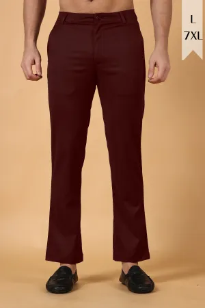 Wine Cotton Lycra Chinos