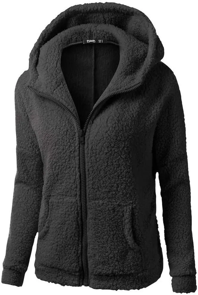 Winter Coats for Women 2024 Lightweight Fleece Lined Zip Up Coats Comfy Warm Plus Size Sherpa Jackets with Pockets