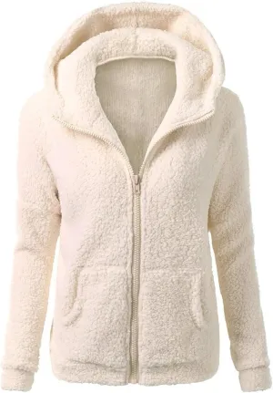 Winter Coats for Women 2024 Lightweight Fleece Lined Zip Up Coats Comfy Warm Plus Size Sherpa Jackets with Pockets