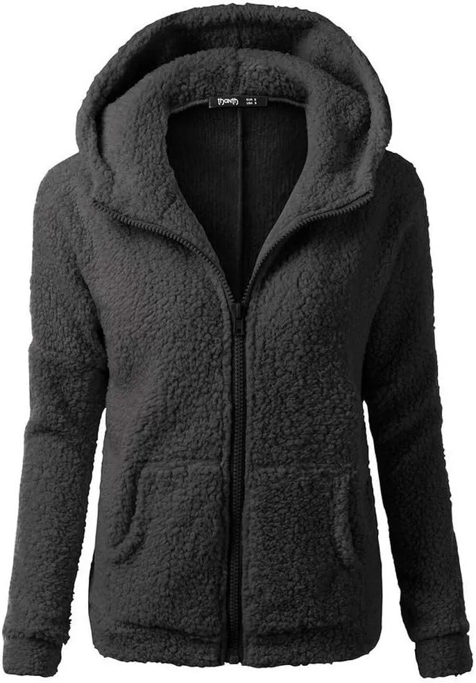 Winter Coats for Women 2024 Lightweight Fleece Lined Zip Up Coats Comfy Warm Plus Size Sherpa Jackets with Pockets