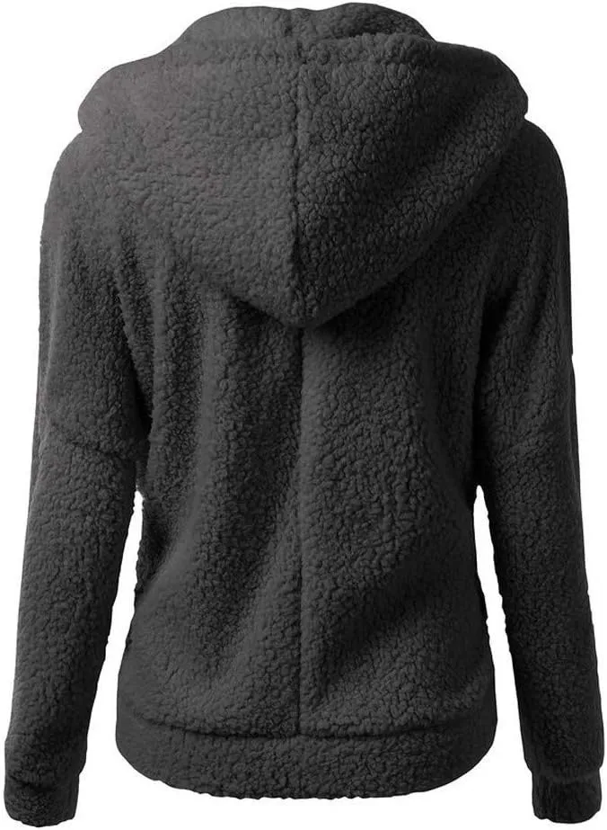 Winter Coats for Women 2024 Lightweight Fleece Lined Zip Up Coats Comfy Warm Plus Size Sherpa Jackets with Pockets