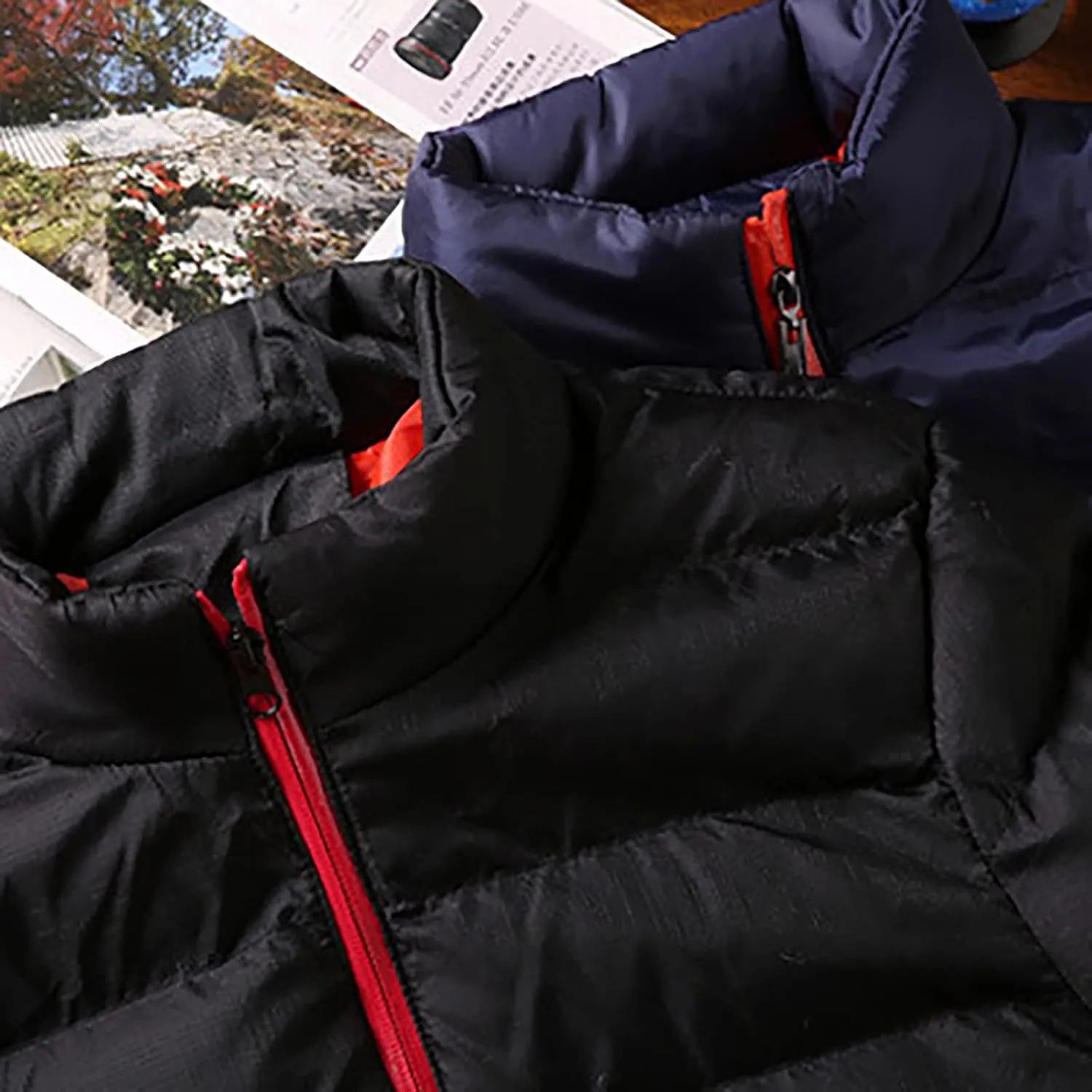 Winter Jackets for Men Lightweight Puffer Jacket Stand Collar Coat with Pockets Warm Jacket Packable Down Jacket