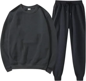 Women 2 Piece Outfits Sweatsuit Long Sleeve Crewneck Drawstring Tracksuit Pullover and Wide Leg Pants