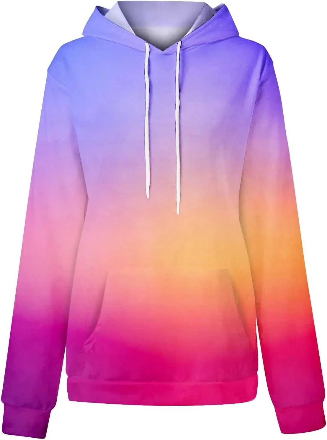 Women Casual Autumn Pullover Long Sleeve Plus Size Soft Hoodies Fashion Printed Sweatshirt with Pocket
