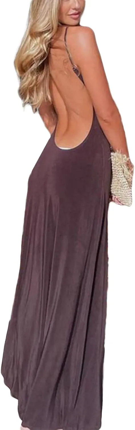 Women Cutout Halter Neck Long Skirt Sleeveless Dress Off Shoulder V Neck Slimming Casual Club Party Bow Folds Dress