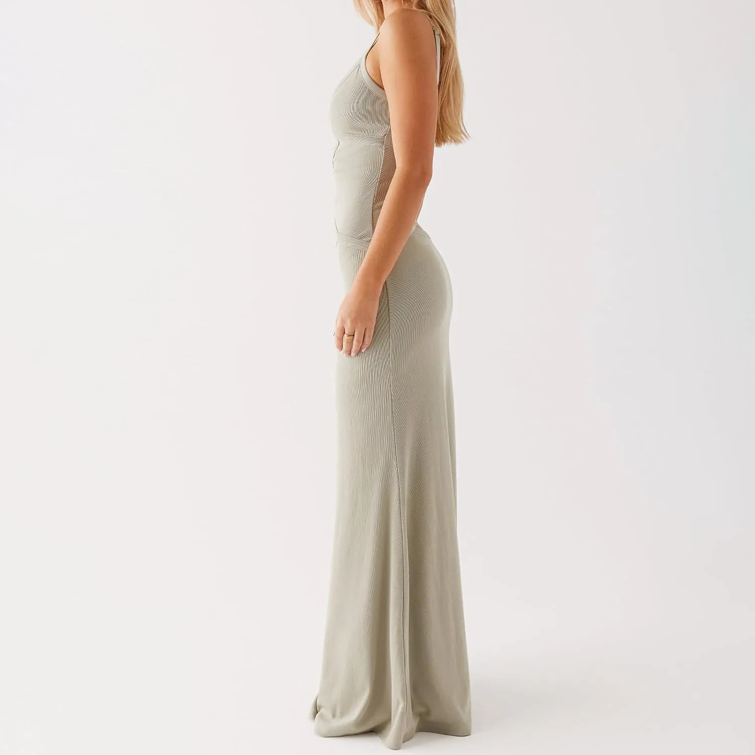 Women Hollow Slip Maxi Dress V Neck Sleeveless Backless Solid Color Swing Long Dresses Y2k Cocktail Party Streetwear