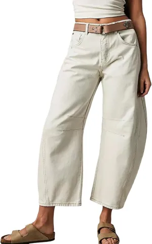 Women Linen Blend Summer Loose Flowy Palazzo Pants Elastic Waisted Bootcut Slim-Fit Palazzo Pants Travel