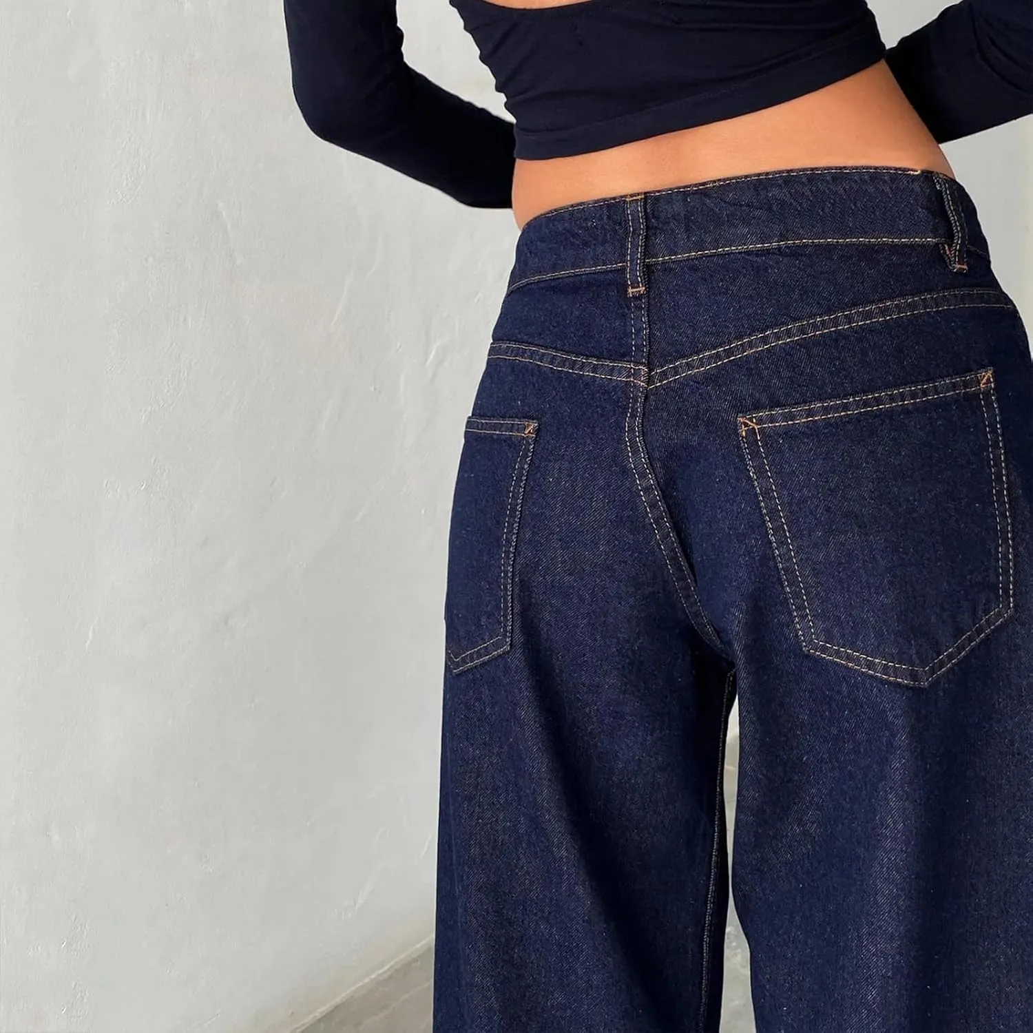 Women Low Waist Baggy Jeans Wide Leg Boyfriend Denim Pants Y2k Casual Vintage Trendy Loose Fit Trousers Streetwear