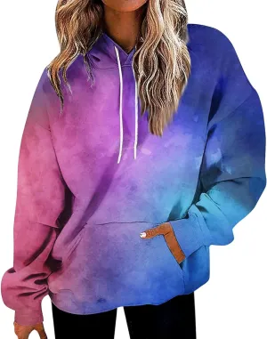 Women Oversized Hoodies Plus Size Drop Shoulder Y2k Sweatshirts Fall Baggy Hooded Comfy Pullover Outfits with Pockets
