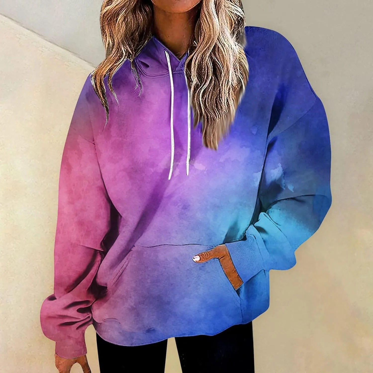 Women Oversized Hoodies Plus Size Drop Shoulder Y2k Sweatshirts Fall Baggy Hooded Comfy Pullover Outfits with Pockets