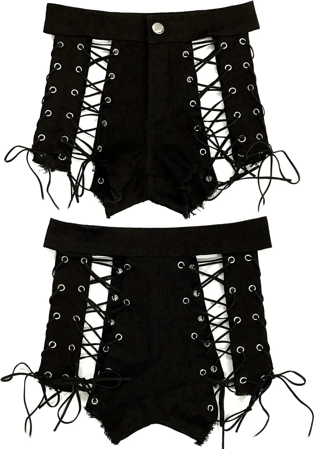Women Sexy Booty Shorts Side Lace Up Denim Shorts Mini Hot Pants Clubwear