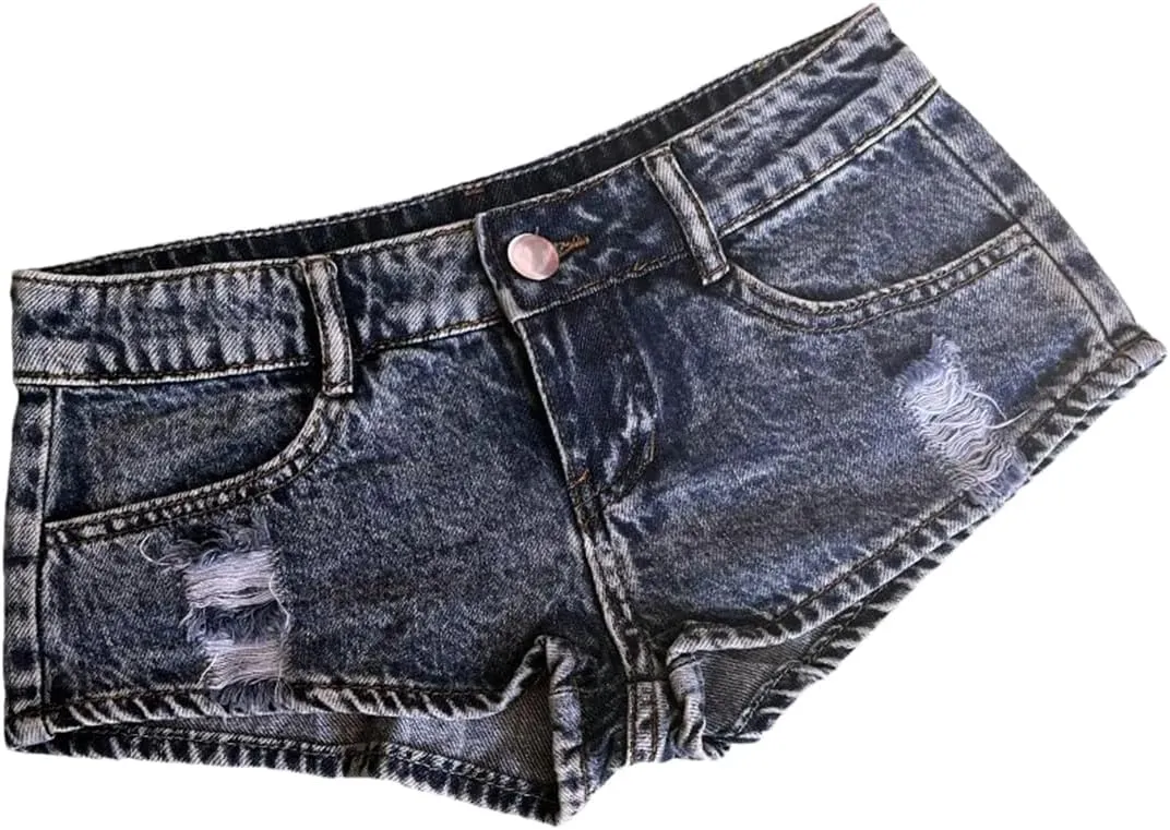 Women Sexy Sequin Low Waist Denim Jeans Shorts Mini Hot Pants Shorts