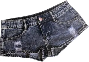 Women Sexy Sequin Low Waist Denim Jeans Shorts Mini Hot Pants Shorts