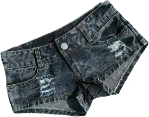 Women Sexy Sequin Low Waist Denim Jeans Shorts Mini Hot Pants Shorts