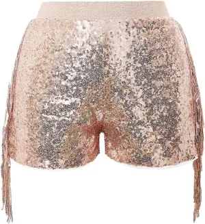 Women Shorts Tessel Sequin Sparkle Short Pants Ladies Birthday Party Shorts Halloween Clothes