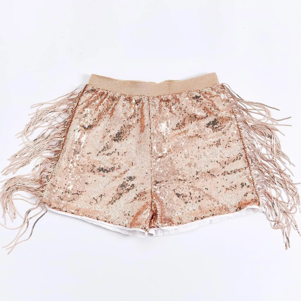 Women Shorts Tessel Sequin Sparkle Short Pants Ladies Birthday Party Shorts Halloween Clothes
