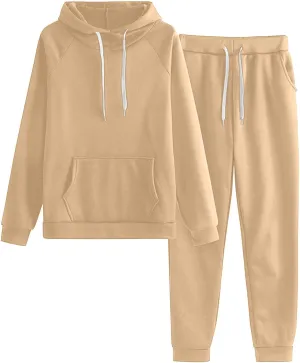 Women's 2 Piece Outfits Lounge Set Long Sleeve V Neck Comfy Clothes Sweatshirt with Jogger Pants 2