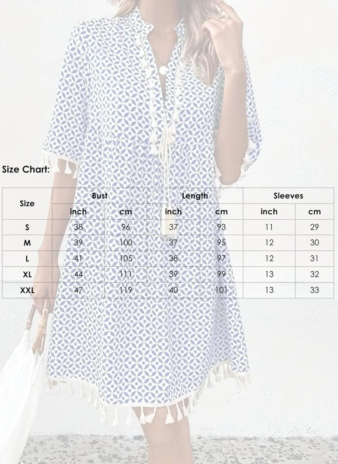 Women's Blue Geometric Print A Line Mini Dress Casual Short Sleeve Tassel Trim 2025 Summer Vacation Beach Sun Dress